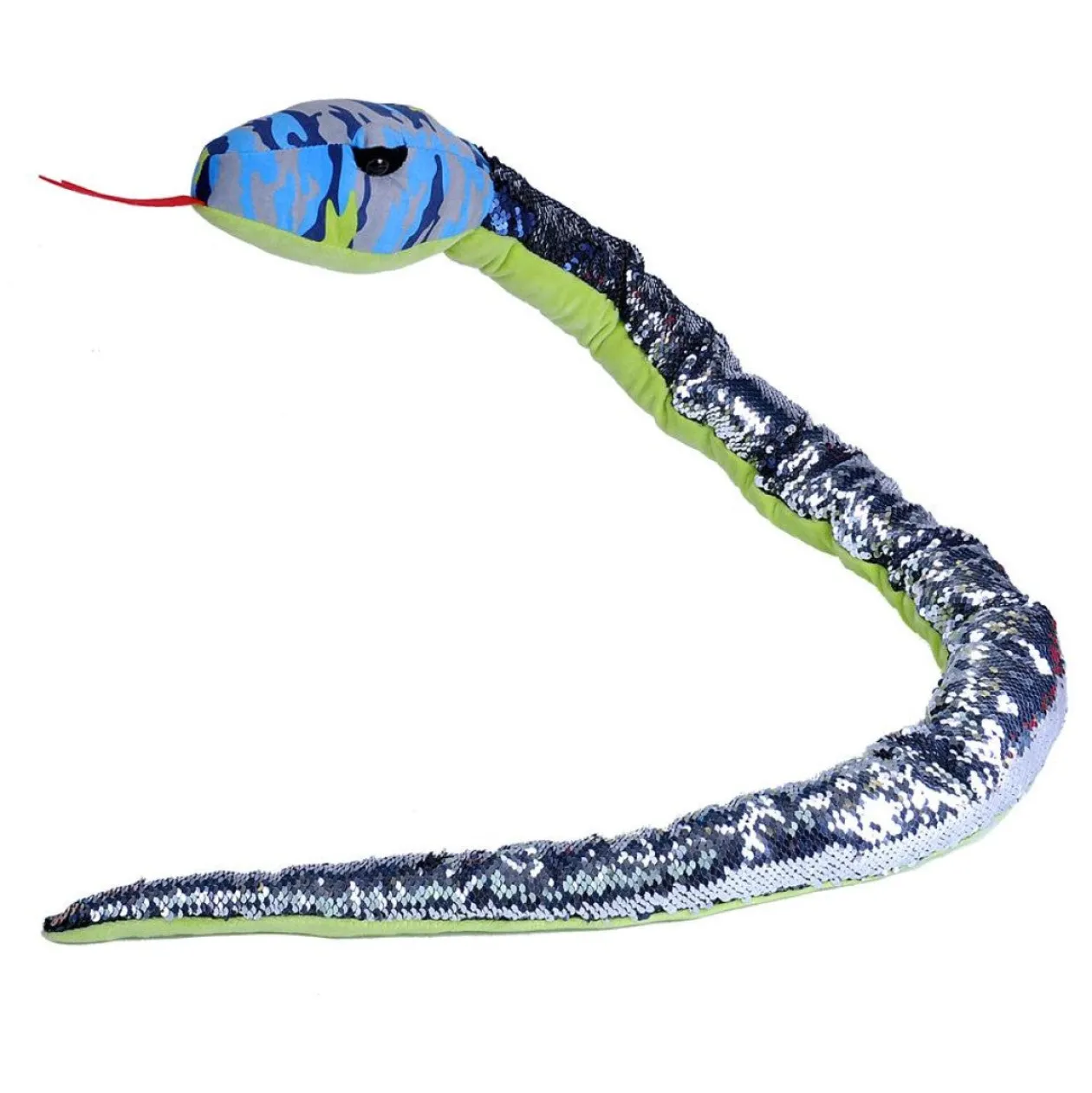Wild Republic Blue Camo Sequin SnakeStuffed Animal - 54" Clearance