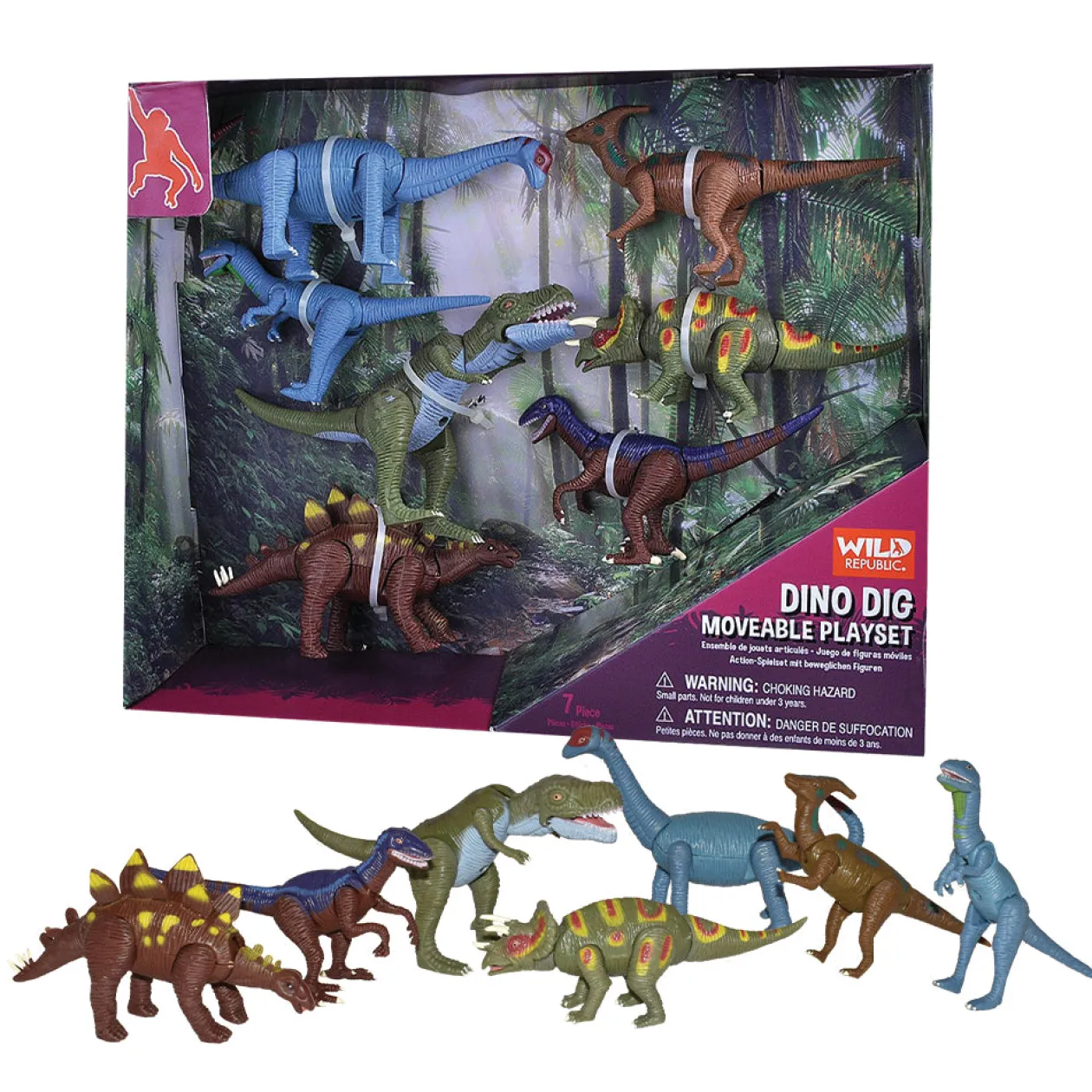 Wild Republic Dinosaur Moveable Set - 11" Discount