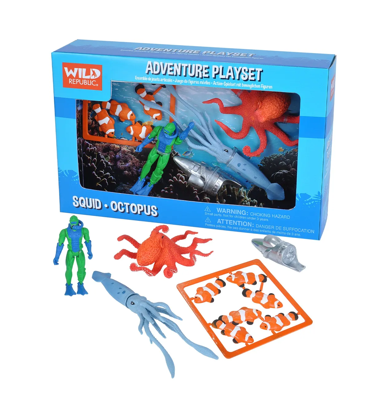 Wild Republic Junior Adventure Playset - Squid and Octopus New