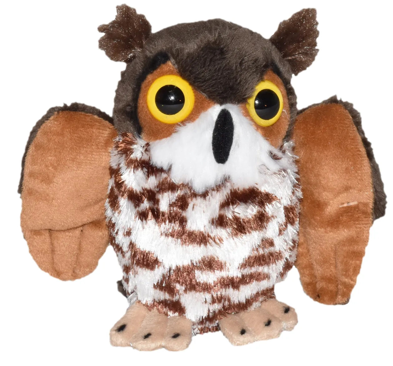 Wild Republic Pocketkins Eco Great Horned Owl Stuffed Animal - 5" New