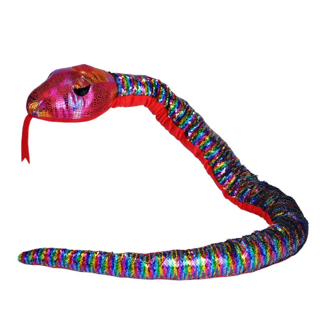 Wild Republic Rainbow Sequin Snake Stuffed Animal - 54" Flash Sale