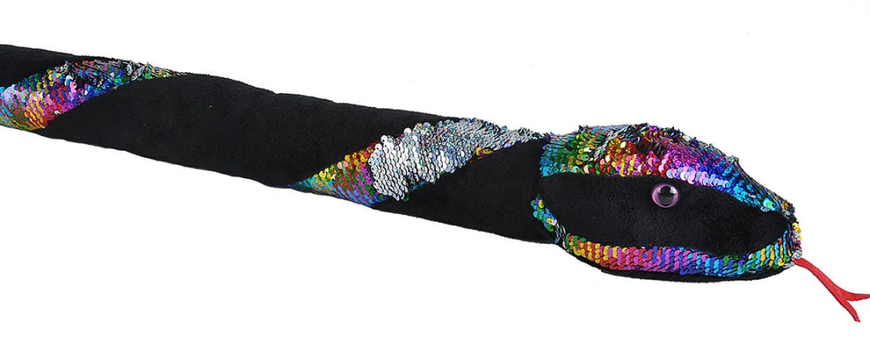 Wild Republic Rainbow Twist Sequin Snake Stuffed Animal - 54" Outlet